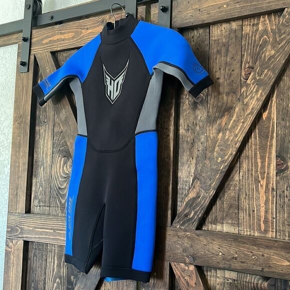 HO Sports Neoprene Diving Swim Wetsuit Blue, Black & Gray Junior's Sz-12 - Picture 2 of 6